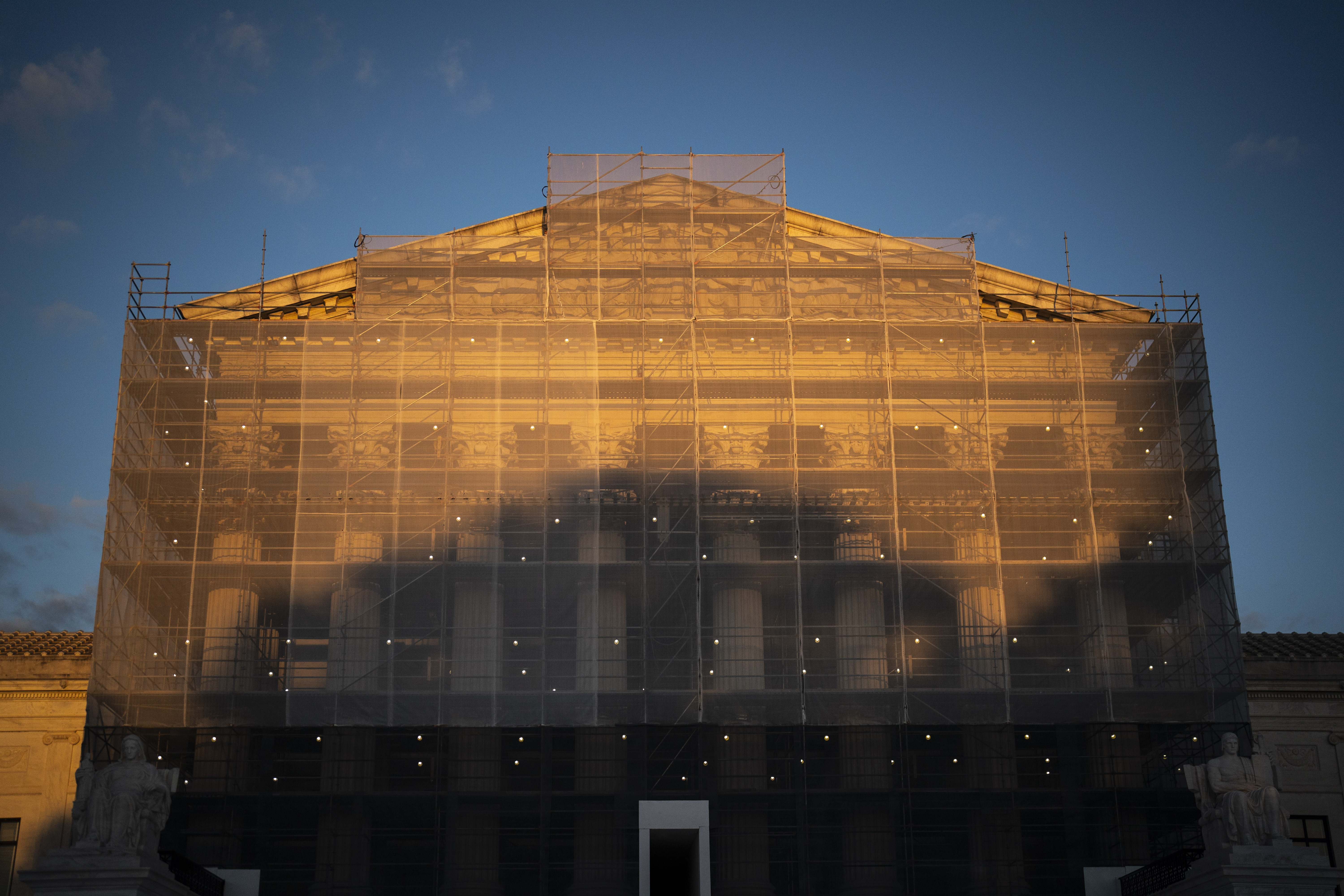 The sun sets the day before the Supreme Court on Oct 6 in Washington, D.C.